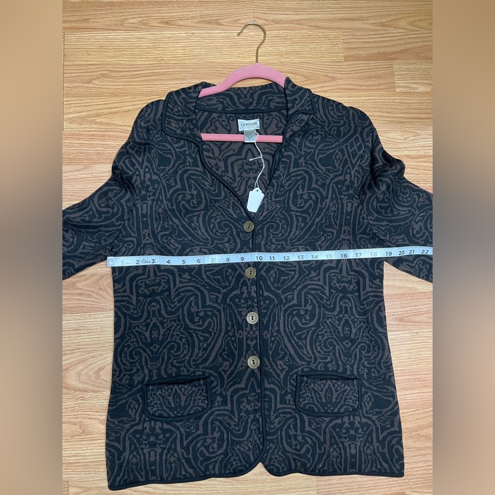Chico’s Patterned Button Down Sweater - image 3